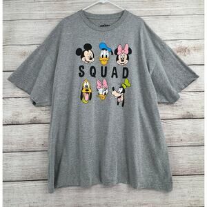 Disney Mickey and Friends Squad T-Shirt Womens 3X Gray Donald Goofy Minnie